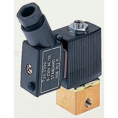 Burkert Solenoid Valve 134151, 3 port(s) , NC, 24 V dc, 1/8in