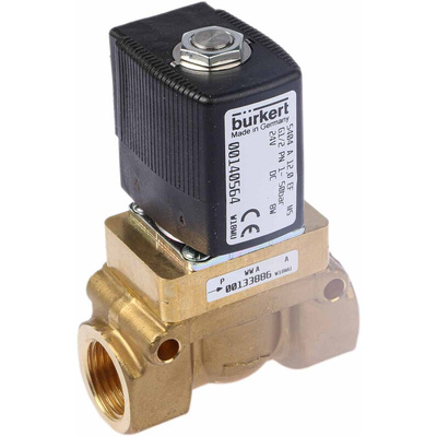 Burkert Solenoid Valve 134590, 2 port(s) , NC, 24 V dc, 1/2in