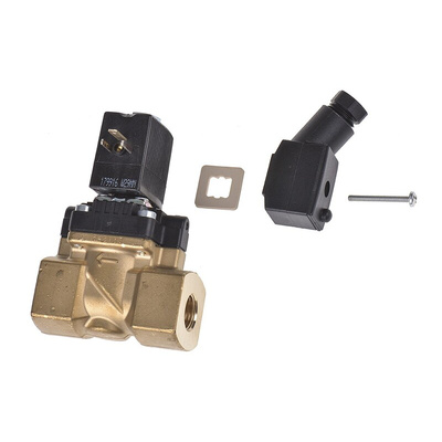 Burkert Solenoid Valve 143306, 2 port(s) , NC, 24 V dc, 1/4in