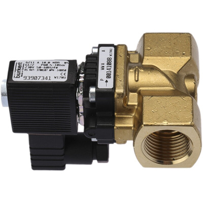 Burkert Solenoid Valve 140850, 2 port(s) , NC, 230 V ac, 1/2in