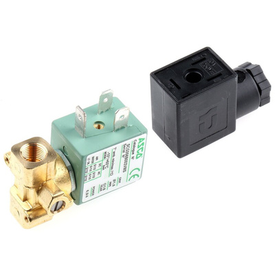 EMERSON – ASCO Solenoid Valve SCG356B002VMS.24/DC, 3 port(s) , NC, 24 V dc, 1/8in