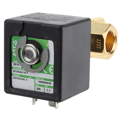 EMERSON – ASCO Solenoid Valve SCE263A210LT.230/50, 2 port(s) , NC, 230 V ac, 3/8in