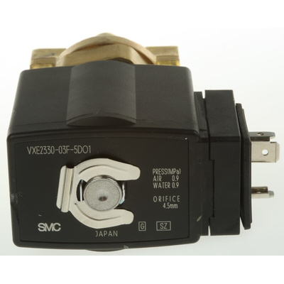 SMC Solenoid Valve VXE2330-03F-5DO1, 2 port(s) , NC, 24 V dc, 3/8in