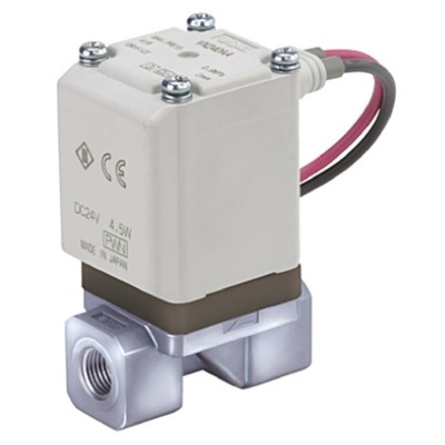 SMC Solenoid Valve VX210AGA, 2 port(s) , NC, 24 V dc, 1/8in