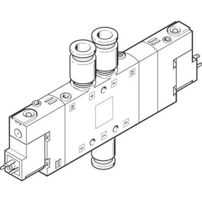 Festo Solenoid Valve CPE18-M2H-5/3G-QS-10, 5 port(s) , Normally Closed, 110 V ac, 10mm