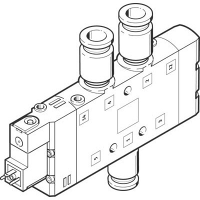 Festo Solenoid Valve CPE24-M2H-5L-QS-12, 5 port(s) , 110 V ac, 12mm