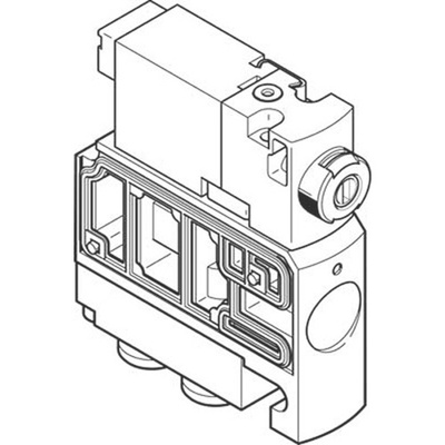 Festo Solenoid Valve CPVSC1-M1H-K-H-Q4C, 1 port(s) , NC, 24 V dc, 3/2in