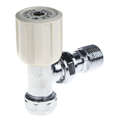 Pegler Yorkshire Chrome Plated Brass 15 mm Compression to 1/2 in BSP Manual Radiator Valve