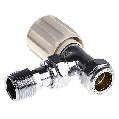 Pegler Yorkshire Chrome Plated Brass 15 mm Compression to 1/2 in BSP Manual Radiator Valve