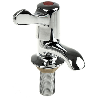 Pegler Yorkshire Chrome Plated Brass Quarter Turn Lever Handle Hot Basin Tap, 1/2in