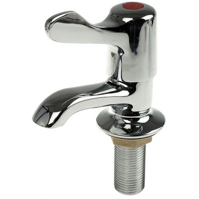 Pegler Yorkshire Chrome Plated Brass Quarter Turn Lever Handle Hot Basin Tap, 1/2in