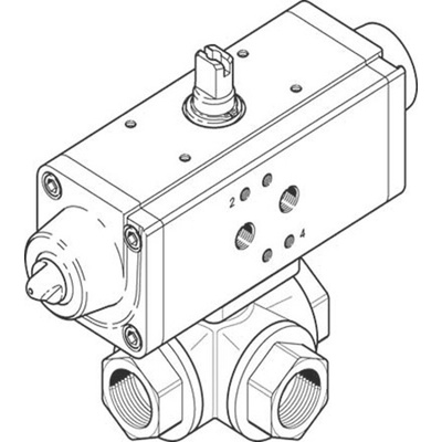 Festo Pneumatic 2 port Actuated Ball Valve - Single Acting, 6 - 8.4bar Operating Pressure