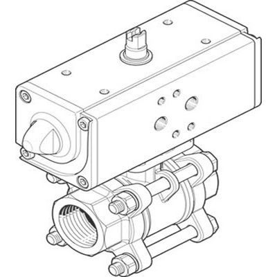 Festo Pneumatic 2 port Actuated Ball Valve - Double Acting, 6 - 8.4bar Operating Pressure