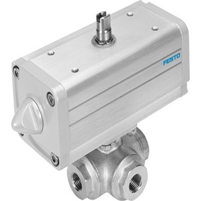 Festo Pneumatic 2 port Actuated Ball Valve - Double Acting, 6 - 8.4bar Operating Pressure