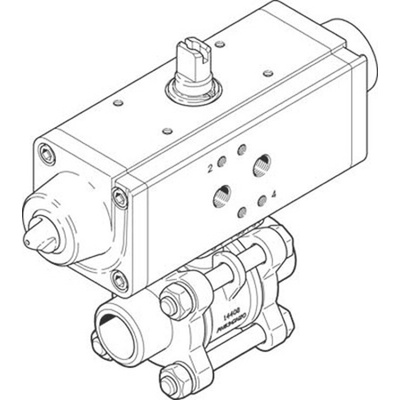 Festo Pneumatic 2 port Actuated Ball Valve - Single Acting, 6 - 8.4bar Operating Pressure