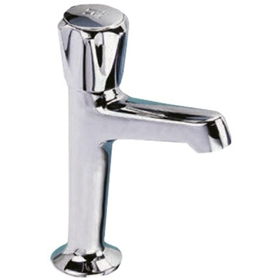 Pegler Yorkshire Chrome Plated Brass Twist Handle High Neck Pillar Sink Tap, 1/2in