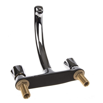 Pegler Yorkshire Chrome Plated Brass Twist Handle Dual Flow Sink Mixer, 1/2in