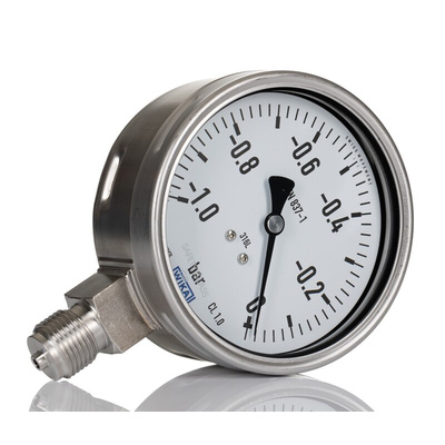 RS PRO G 1/2 Analogue Pressure Gauge 1bar Bottom Entry