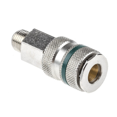 RS PRO Brass, Steel Male Pneumatic Quick Connect Coupling, R 1/4 Male Threaded