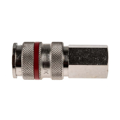 RS PRO Brass Female Pneumatic Quick Connect Coupling, G 1/4 Female Threaded