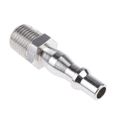 RS PRO Brass Male Pneumatic Quick Connect Coupling, R 1/4 Male Threaded