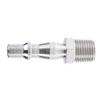 RS PRO Brass Male Pneumatic Quick Connect Coupling, R 1/4 Male Threaded