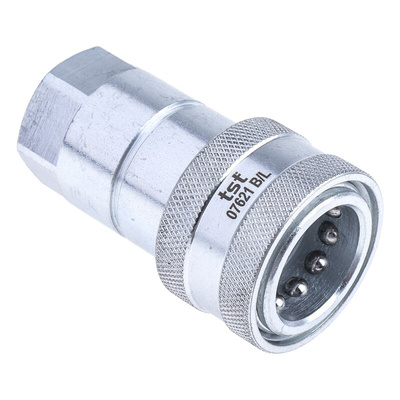 RS PRO Steel Female Hydraulic Quick Connect Coupling, BSP 1/2 Female