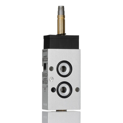 RS PRO 5/2 Pneumatic Solenoid Valve - Solenoid/Spring G 1/4 MNH Series 12 V dc, 24 V dc, 110V ac