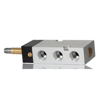 RS PRO 5/2 Pneumatic Solenoid Valve - Solenoid/Spring G 1/4 MNH Series 12 V dc, 24 V dc, 110V ac
