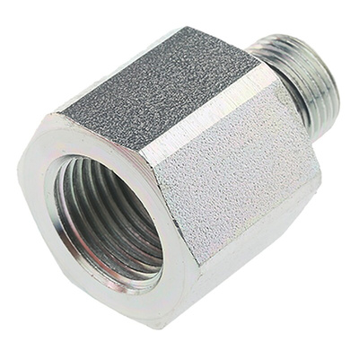 Parker Hydraulic Straight Threaded Reducer G 3/8 Male to G 1/2 Female, RI3/8EDX1/2CF
