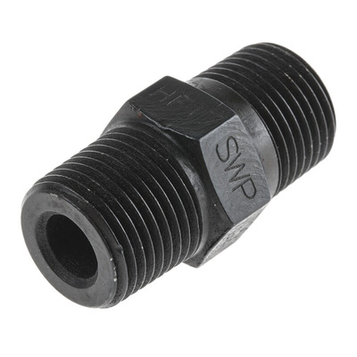 Hi-Force Hydraulic Straight Threaded Adaptor NPT 3/8-18 Male to NPT 3/8-18 Male, HF17