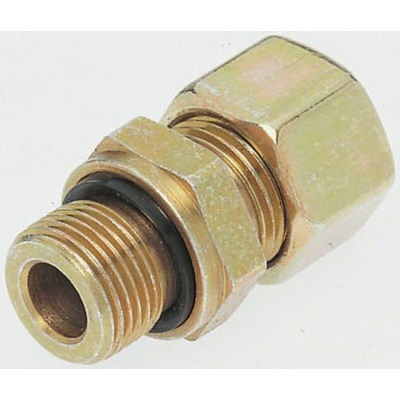 Parker GE-R-ED Series Straight Threaded Adaptor, G 1/2 Male to Push In 18 mm, Threaded-to-Tube Connection Style