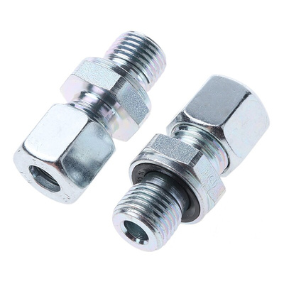 Parker WH Series Banjo Threaded-to-Tube Adaptor, G 1/4 Male to Push In 8 mm, Threaded-to-Tube Connection Style