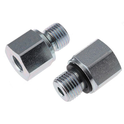 Parker Hydraulic Straight Threaded Reducer G 1/4 Male to G 1/8 Female, RI1/4EDX1/8CF