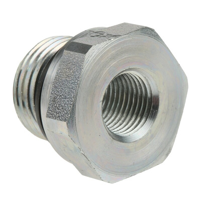 Parker Hydraulic Straight Threaded Reducer G 1/2 Male to G 1/4 Female, RI1/2EDX1/4CF
