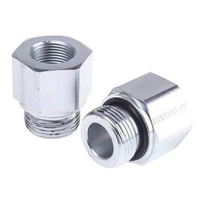 Parker Hydraulic Straight Threaded Reducer G 1 Male to G 3/4 Female, RI1EDX3/4CF