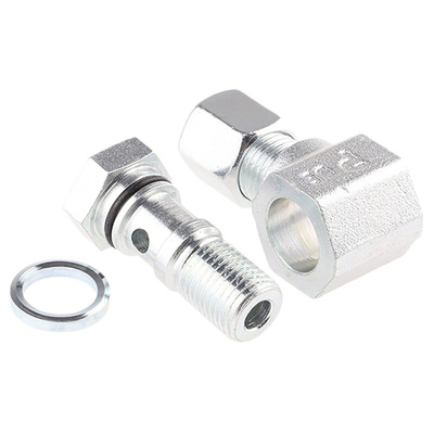 G 1/4 Hydraulic Banjo Compression Tube Fitting, 400 bar Max Operating Pressure