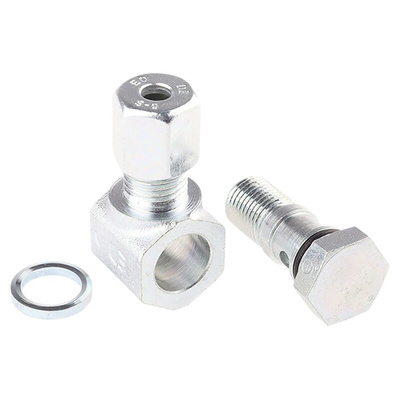 G 1/4 Hydraulic Banjo Compression Tube Fitting, 400 bar Max Operating Pressure