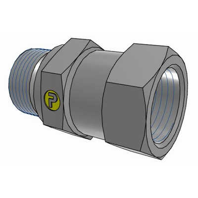 Parker Hydraulic Male Stud M22 Male to UNF 7/8-14 Female, 10M22F682EDMXS