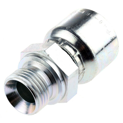 BSP 1/2 Male Straight Steel Crimped Hose Fitting, 275 bar