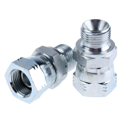Parker Hydraulic Straight Threaded Adaptor G 3/8 Female to G 3/8 Male, 6-6F6MK4S