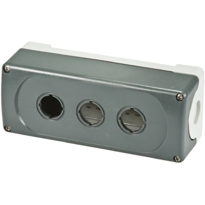 Grey Plastic ABB Modular Push Button Enclosure - 3 Hole 22mm Diameter