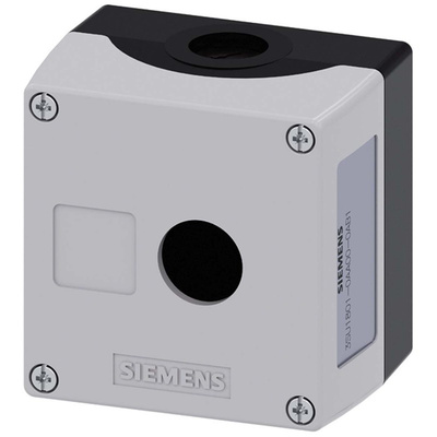 Siemens Grey Plastic SIRIUS ACT Push Button Enclosure - 1 Hole 22mm Diameter