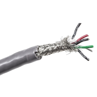 Alpha Wire Twisted Pair Data Cable, 3 Pairs, 0.38 mm², 9 Cores, 22 AWG, Screened, 30m, Grey Sheath