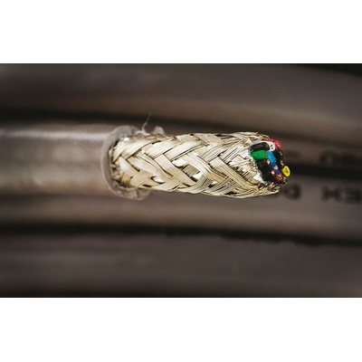 Alpha Wire Twisted Pair Data Cable, 6 Pairs, 0.2 mm², 12 Cores, 24 AWG, Screened, 30m, Grey Sheath