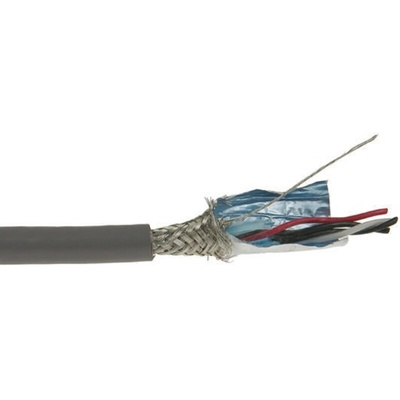Alpha Wire Twisted Pair Data Cable, 2 Pairs, 0.2 mm², 4 Cores, 24 AWG, Screened, 30m, Black Sheath