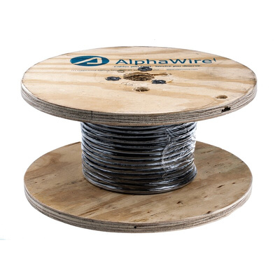 Alpha Wire Twisted Pair Data Cable, 2 Pairs, 0.23 mm², 4 Cores, 24 AWG, Screened, 30m, Black Sheath