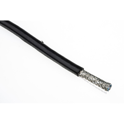 Alpha Wire Twisted Pair Data Cable, 2 Pairs, 0.23 mm², 4 Cores, 24 AWG, Screened, 30m, Black Sheath