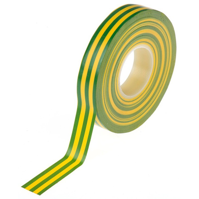 Advance Tapes AT7 Green/Yellow PVC Electrical Tape, 12mm x 20m