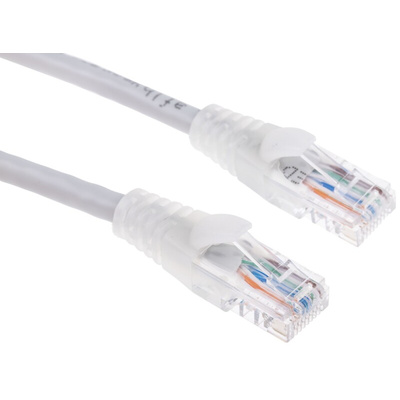 RS PRO Cat5e Male RJ45 to Male RJ45 Ethernet Cable, U/UTP, Grey PVC Sheath, 2m